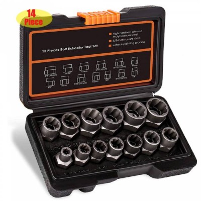 Viktec Impact Bolt & Nut Remover Set 13 Pieces,Nut Extractor Socket,Bolt Remover Tool Set (vt13911)